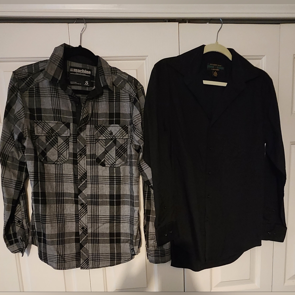 mens 2 small bottom down long sleeve shirts